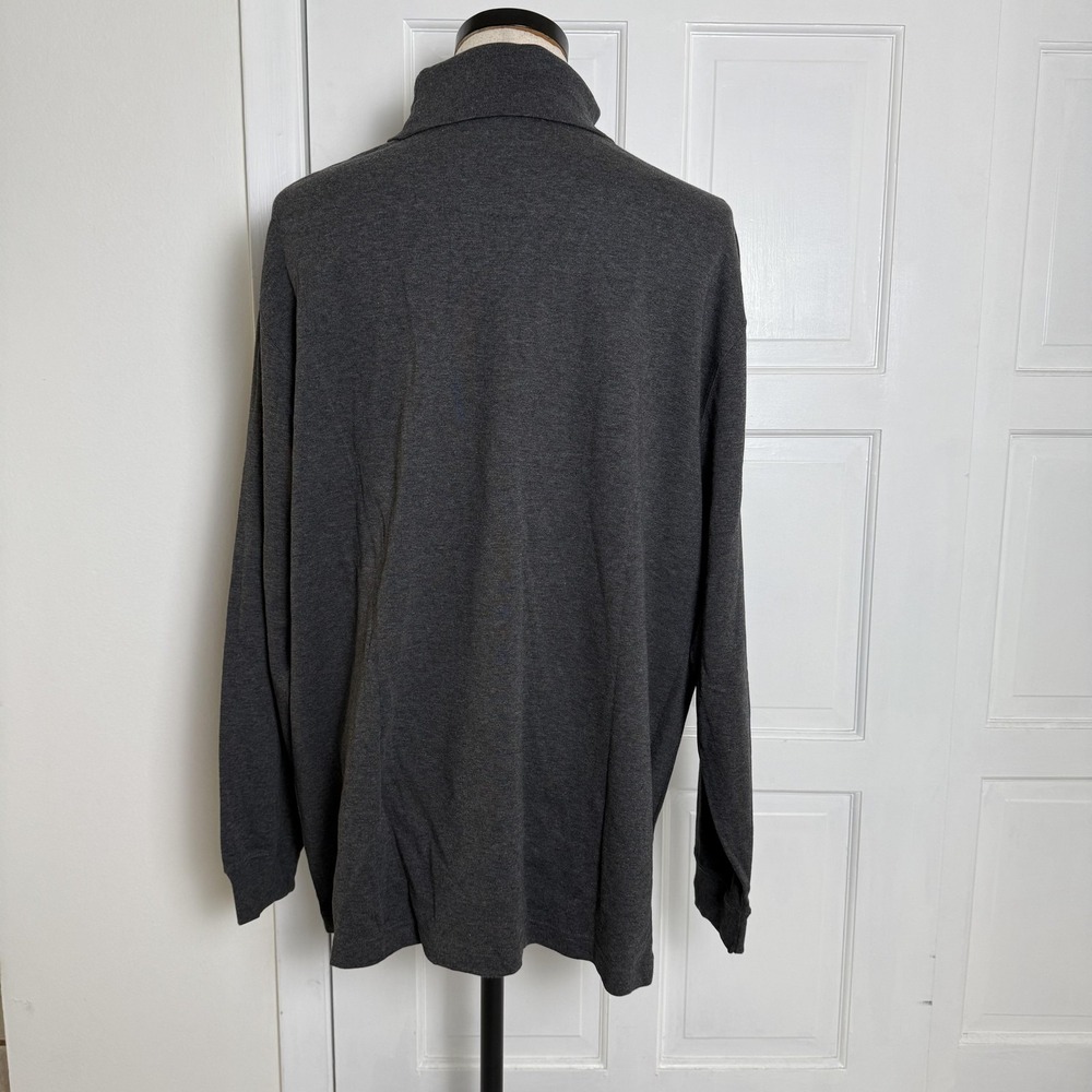 Talbots Turtleneck Sweater Mens 2XL Gray 100% Cotton Long Sleeve Made in USA - Picture 2 of 8
